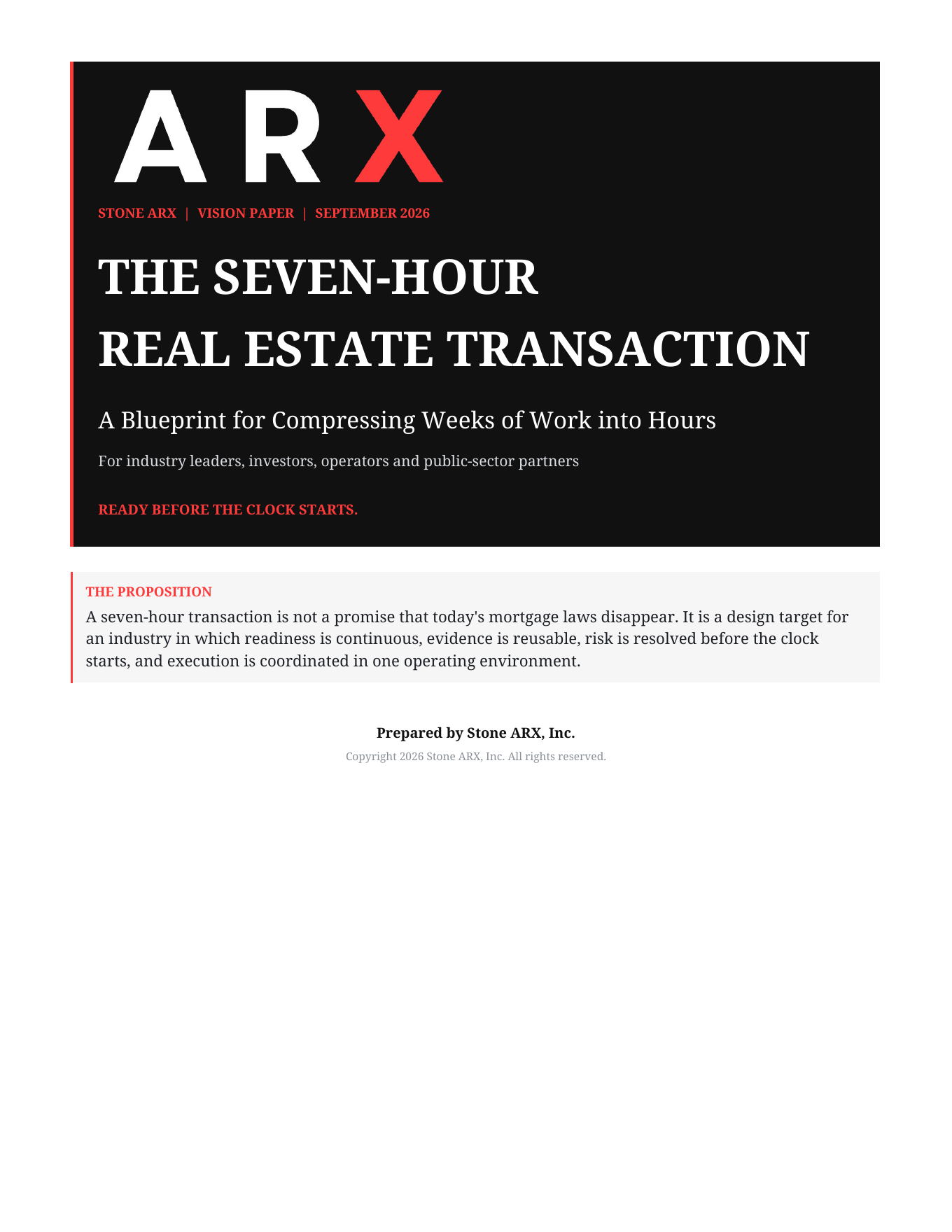 First page of The Seven-Hour Real Estate Transaction