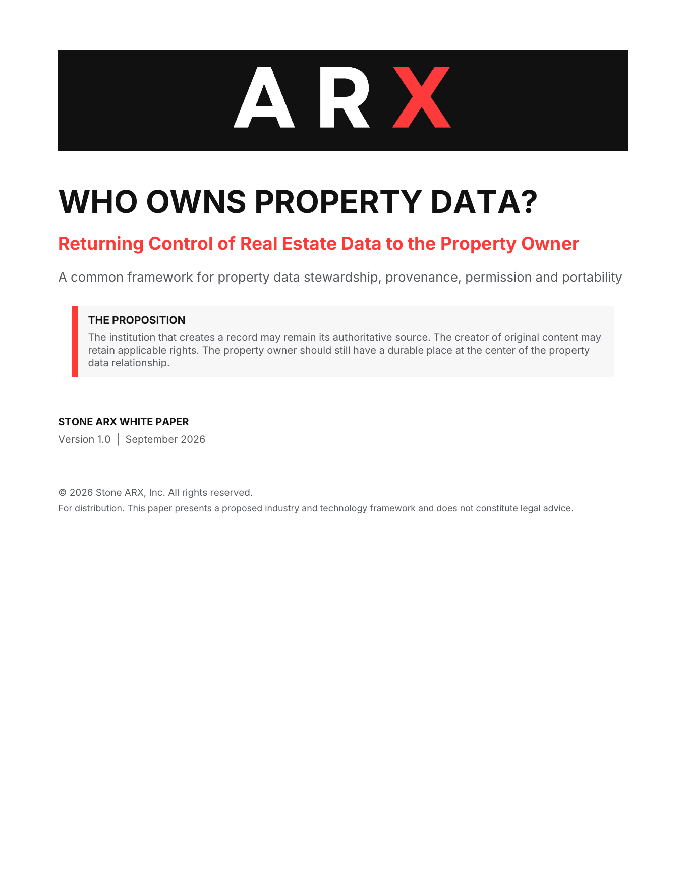 First page of Who Owns Property Data?